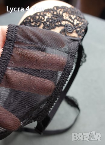 Chantelle 80C размер луксозен сутиен с черна дантела и златист сатен, снимка 10 - Бельо - 40475232