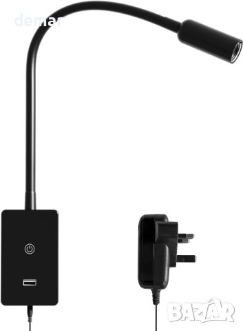 ENUOTEK LED стенна лампа за четене, димируема с 4 нива, 5V2A USB порт, снимка 1 - Лампи за стена - 43300352