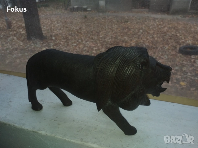 Страхотен и невероятен лъв от дърво абанос статуетка фигура, снимка 2 - Антикварни и старинни предмети - 52335650