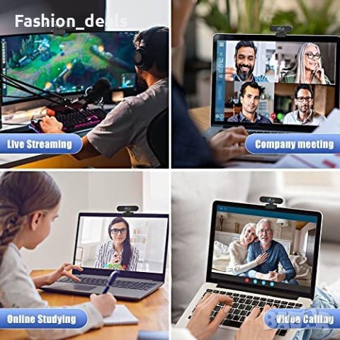 Нова USB Уеб камера за компютър лаптоп с микрофон 1080p влог Youtube, снимка 6 - Други - 40727662