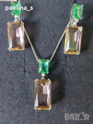 Японски дизайнерски сребърен комплект / проба 925 , снимка 3 - Бижутерийни комплекти - 32787403