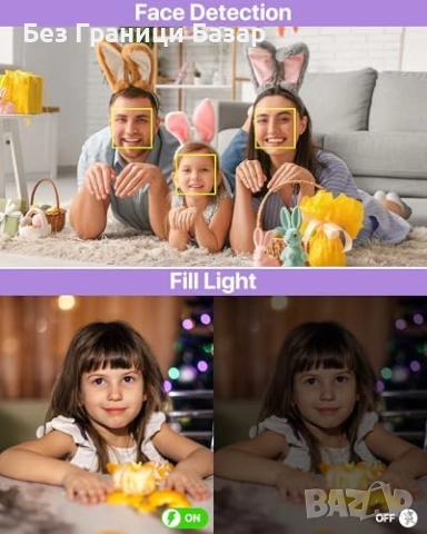 Нова детска Портативна 44MP камера с видео 1080P и светкавица – лилава, снимка 3 - Фотоапарати - 52081237