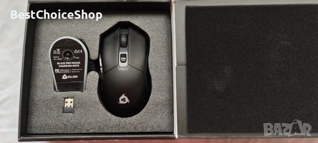 KLIM Blaze Pro презареждаща се безжична геймърска мишка с RGB зарядна станция - нова версия -, снимка 4 - Клавиатури и мишки - 53243441