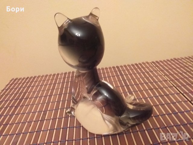 Сувенир стъклена котка 19см, снимка 4 - Статуетки - 27226213