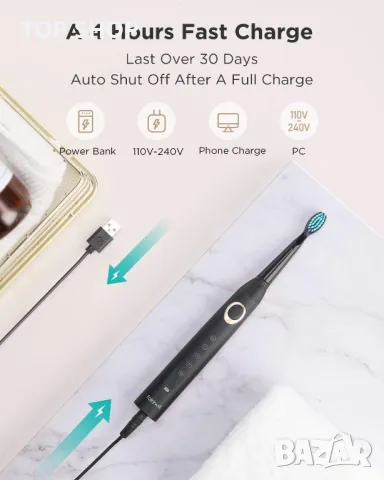 Ултразвукова ел.четка за зъби Fairywill D7, снимка 13 - Маши за коса - 48544836