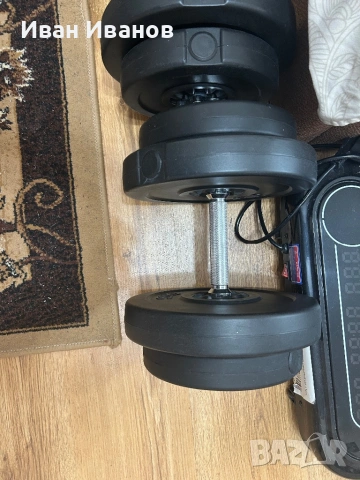 Дъмбели и щанга 65кг, снимка 12 - Фитнес уреди - 53399969