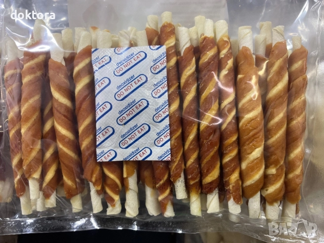 38 избелени пръчки с пиле и колаген 500гр.