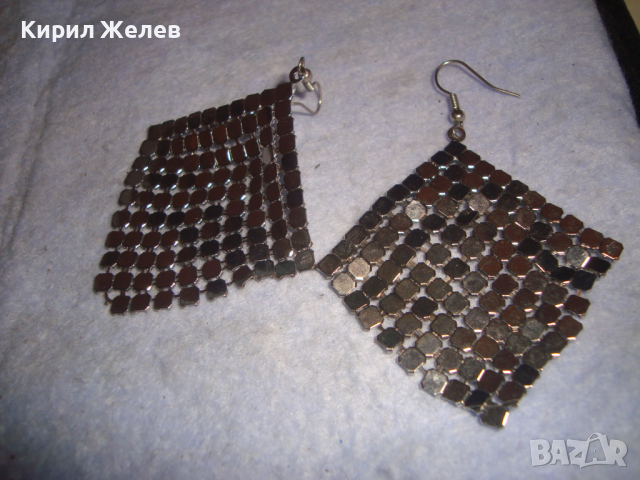 СРЕБРИСТИ ВИНТИДЖ - АРТ РЕТРО СТИЛНИ МЕТАЛНА ПЛЕТКА ОБЕЦИ 8779, снимка 5 - Обеци - 36439073