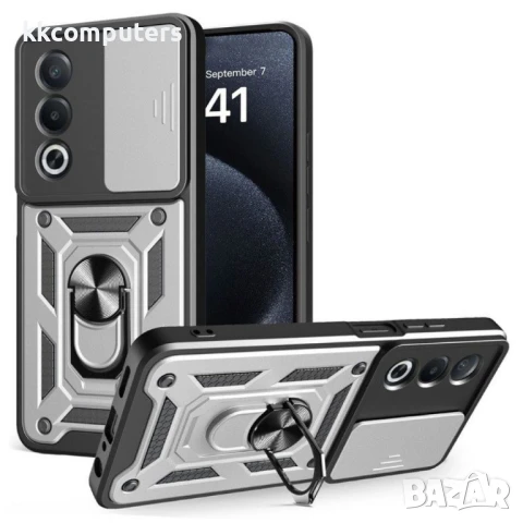Oppo A80 5G / A3 Pro 5G Удароустойчив Ring Holder with Slide Camera Lid/ PC + TPU/ Kickstand Калъф и, снимка 6 - Калъфи, кейсове - 50738723
