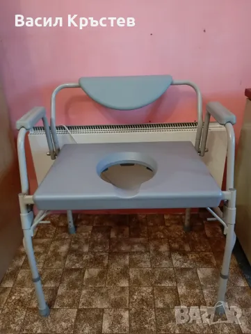 Комбиниран тоалетен стол за тежки хора до 225 кг., Разтегателна маса, Kонструкция за превоз на товар