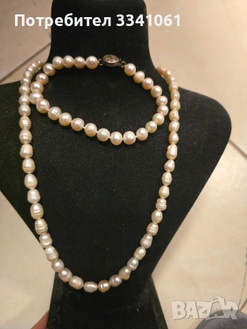 Колие и гривна естествени перли 