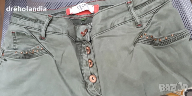 Зелени дънки / панталон -  CECIL – 29/34, снимка 3 - Панталони - 51725356