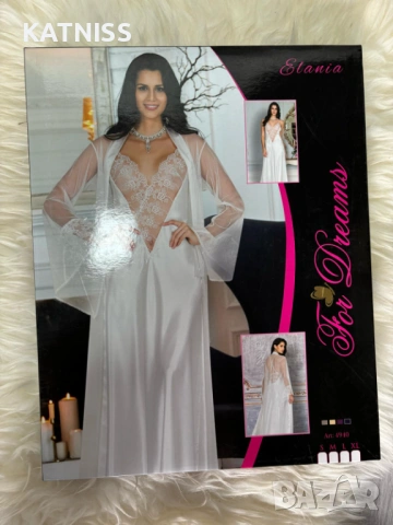 Копринена нощница със халат 2 части