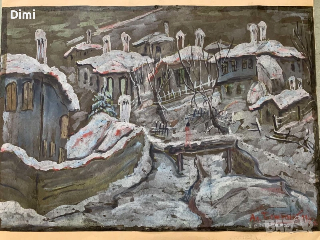 АЛЕКСАНДЪР БОЖИНОВ пастел, пейзаж, снимка 3 - Картини - 52815463