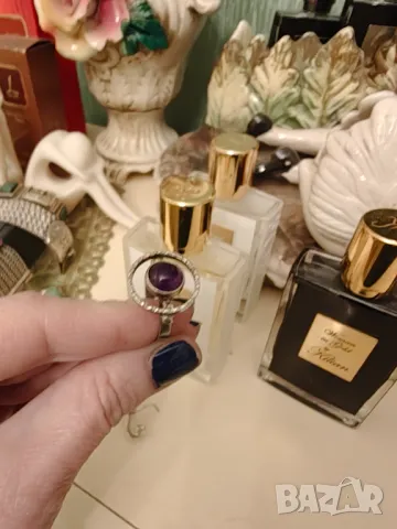 Масивен сребърен комплект с аметист, снимка 8 - Бижутерийни комплекти - 49132122