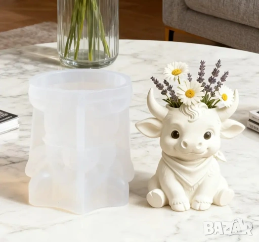 Молд кашпа теленце с лигавник , снимка 3 - Форми - 53521909