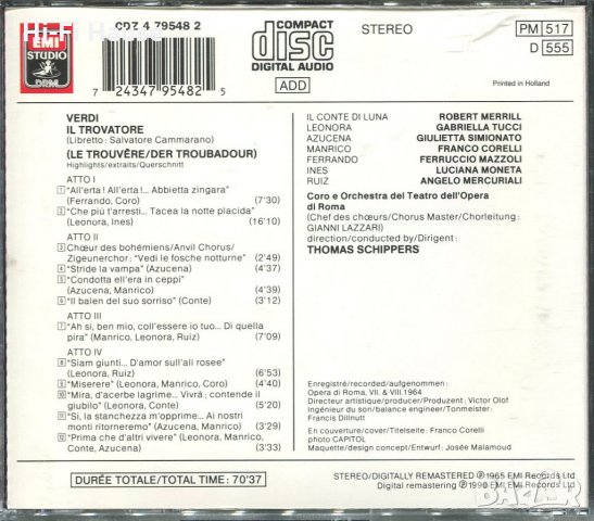 Verdi-il Trovatore-Corelli, Tucci, Simionato, Merrili, снимка 2 - CD дискове - 34585143