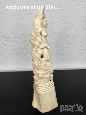 Азиатска ръчно резбована фигура от кост. №5022, снимка 5 - Колекции - 44104723