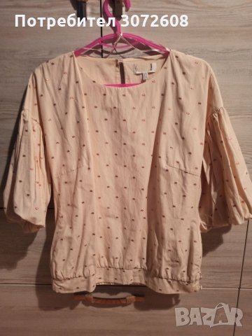 Елегантна и ефектна бледорозова блуза, снимка 1 - Блузи с дълъг ръкав и пуловери - 35637479