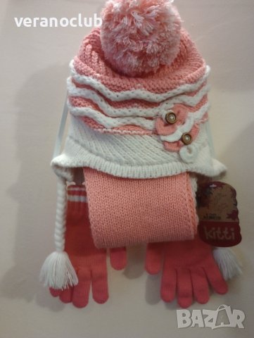 Комплект шапка, шал и ръкавици за момиче 9 години, снимка 2 - Шапки, шалове и ръкавици - 43730662