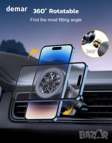 Магнитна стойка за телефон за автомобили iPhone 15/14/13 и др., снимка 9 - Аксесоари и консумативи - 43008949