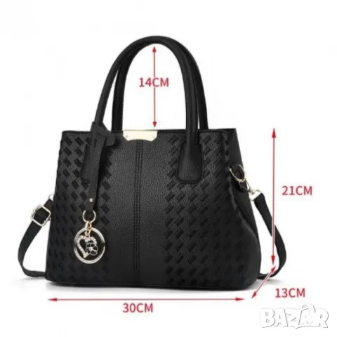 Дамска чанта Haly Black, снимка 5 - Чанти - 47938812