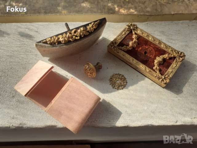 Стар френски антикварен тампон попивателта позлатен бронз , снимка 5 - Антикварни и старинни предмети - 38515229