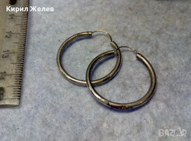 СТАР КЛАСИЧЕСКИ РЕТРО МОДЕЛ СРЕБЪРНИ ОБЕЦИ СРЕБРО ВИСОКА ПРОБА ФИНА РЪЧНА РАБОТА 47595, снимка 5 - Антикварни и старинни предмети - 49757560