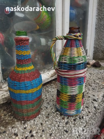 Плетени шишета за декорация на вашата градина , снимка 2 - Декорация за дома - 38750450