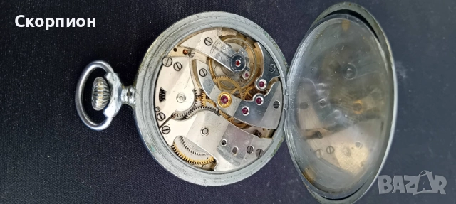 Швейцарски джобен часовник - Chronometre ARGENTAN CHROME, снимка 8 - Джобни - 51453087