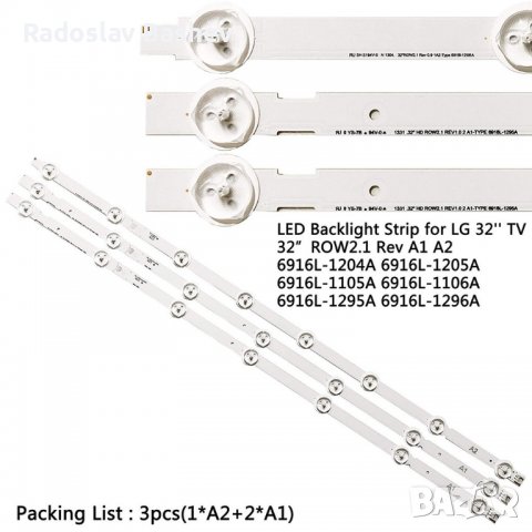 Диодни ленти комплект 3 бр AGF78202101  LED22-23, снимка 5 - Части и Платки - 39739197