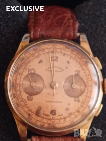 Златен Швейцарски часовник Precision 18к Хронограф, снимка 1 - Мъжки - 43145762