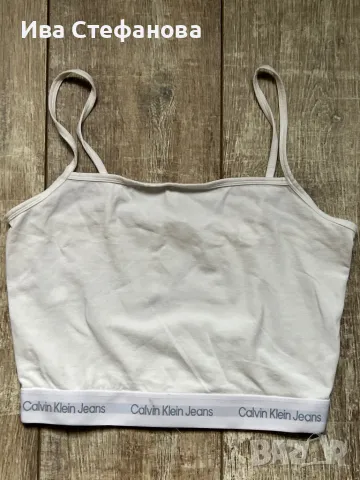 Бял спортен памучен топ 100% памук Calvin Klein