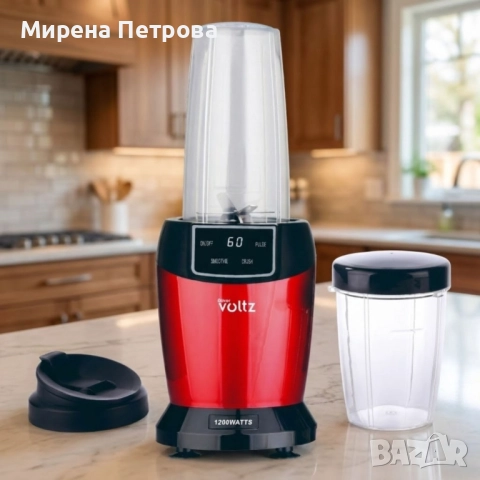 Мощен нутри блендер Oliver Voltz, 1200W с LED дисплей и 2 кани за смути (1000ml/800ml), снимка 2 - Блендери - 52917710