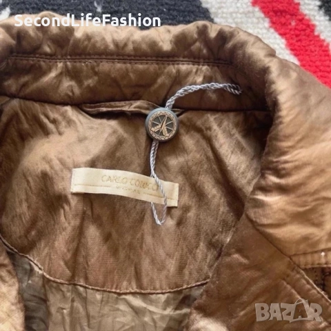 Дамско ватирано яке Carlo Colucci размер 38 M златисто-кафяво., снимка 5 - Якета - 52461299