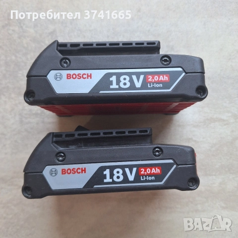 Зарядно устройство Bosch AL-1820CV + 2бр. Батерии GBA18-2Ah, снимка 2 - Винтоверти - 53114022