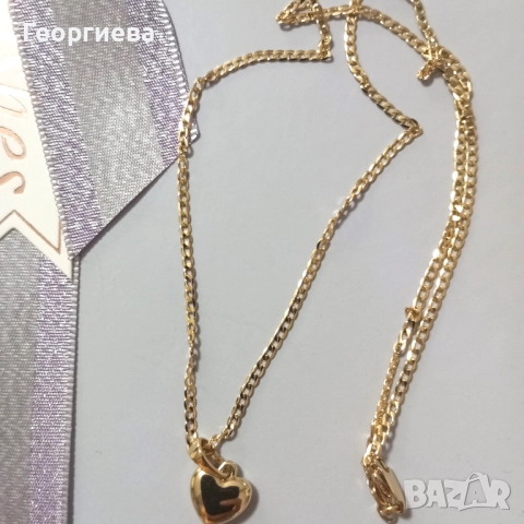 дамско колие позлатено със сърчице
