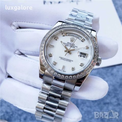 Унисекс часовник ROLEX Diamond Oyster Day-Date President с автоматичен механизъм, снимка 2 - Дамски - 40824115