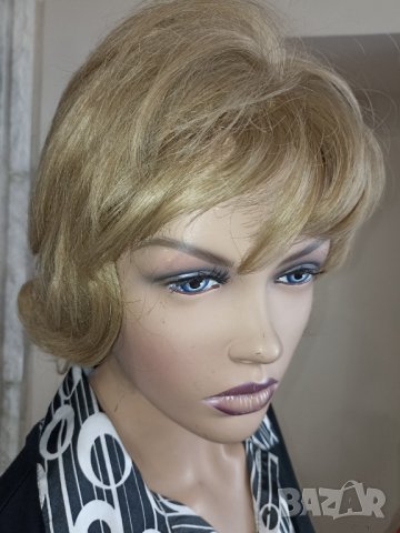 Руса чуплива перука с бритон средна дължина, снимка 6 - Аксесоари за коса - 38072950