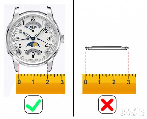 Пружинни щифтове от неръждаема стомана за часовник за захващане на верижка 8mm-27mm, снимка 1 - Други - 36945829