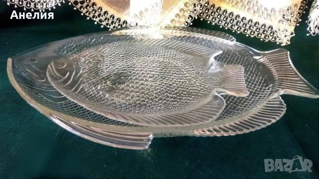 Риби плата релефно стъкло, снимка 3 - Чинии - 51925324