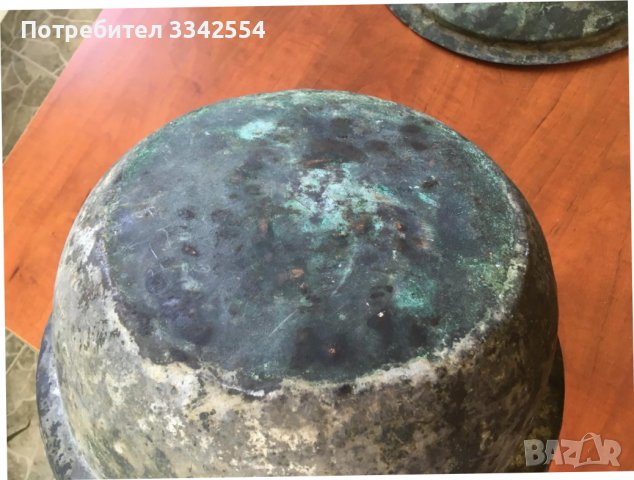 ТЕНДЖЕРА СЪД БАКЪР МЕД СТАРИННА ДЪЛБОКА И ОГРОМНА, снимка 6 - Антикварни и старинни предмети - 37562047