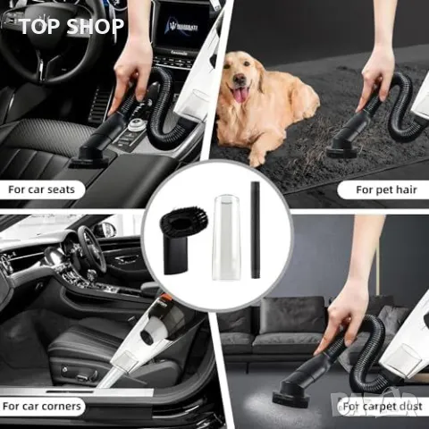 Нова Ръчна Лека и Мощна Прахосмукачка за Дом Автомобил с LED Светлини, снимка 5 - Прахосмукачки - 49604594