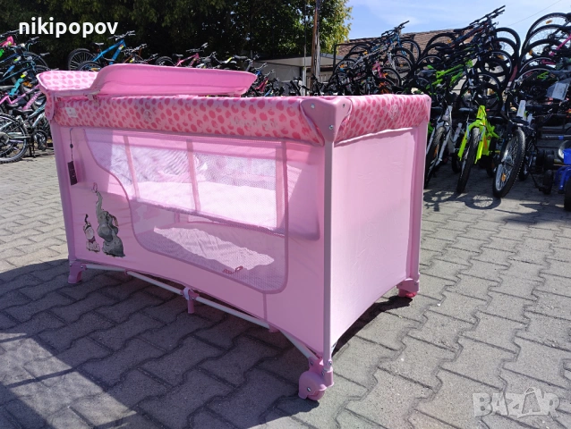 LORELLI Детска кошара на 2 нива с повивалник MOONLIGHT розов, снимка 5 - Кошарки - 53565231