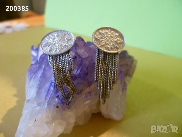 Старинни сребърни обеци, снимка 3 - Обеци - 43800736