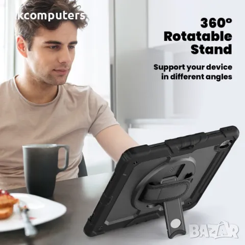 iPad Air 13 (2025) / (2024) Hybrid Tablet Case with Hand Grip & Strap TPU Силиконов Калъф и Протекто, снимка 9 - Калъфи, кейсове - 50030721