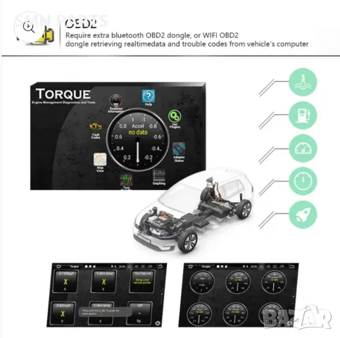 🔴 Мултимедия - навигация Android за автомобил с копчета 4GB RAM за VW , снимка 6 - Части - 49676773