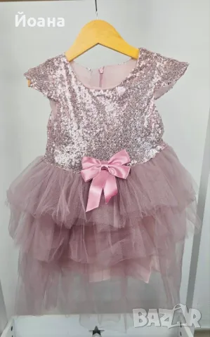 Официални детски рокли с тюл и пайети, снимка 3 - Детски рокли и поли - 50009848