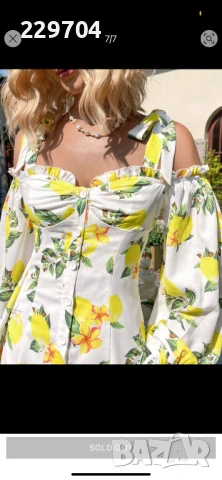 Дамска рокля с лимони, снимка 4 - Рокли - 51286267