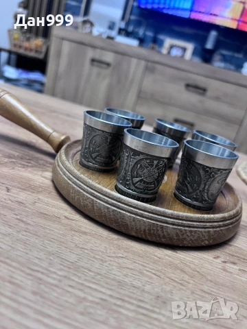 Винтидж комплект от шест калаени чашки, снимка 8 - Антикварни и старинни предмети - 53204660
